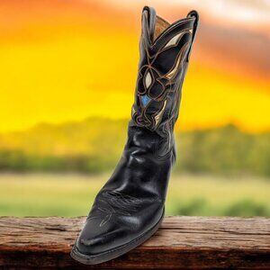 Vintage 1950’s ACME Shorty Inlay Bull Cutout‎ Cowboy Boots Size 10 D USA Made